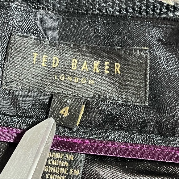Ted Baker London Deniva Shadow Flora Full Skirt Black Size 4 Cocktail Date Night - Picture 12 of 16